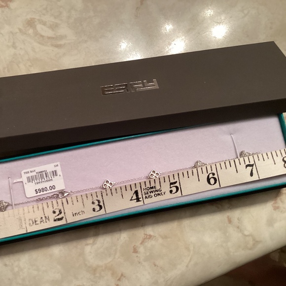 Effy diamond and Sterling Silver Clover motif bracelet - 7.5 inches - flaw - Picture 6 of 14